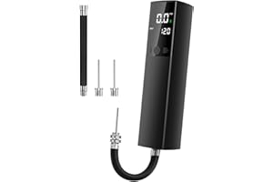 Electric Ball Pump, Basketball Pump with Digital LCD Display and Pressure Gauge, Portable Smart Air Pump with 2 Needle 1 Nozz