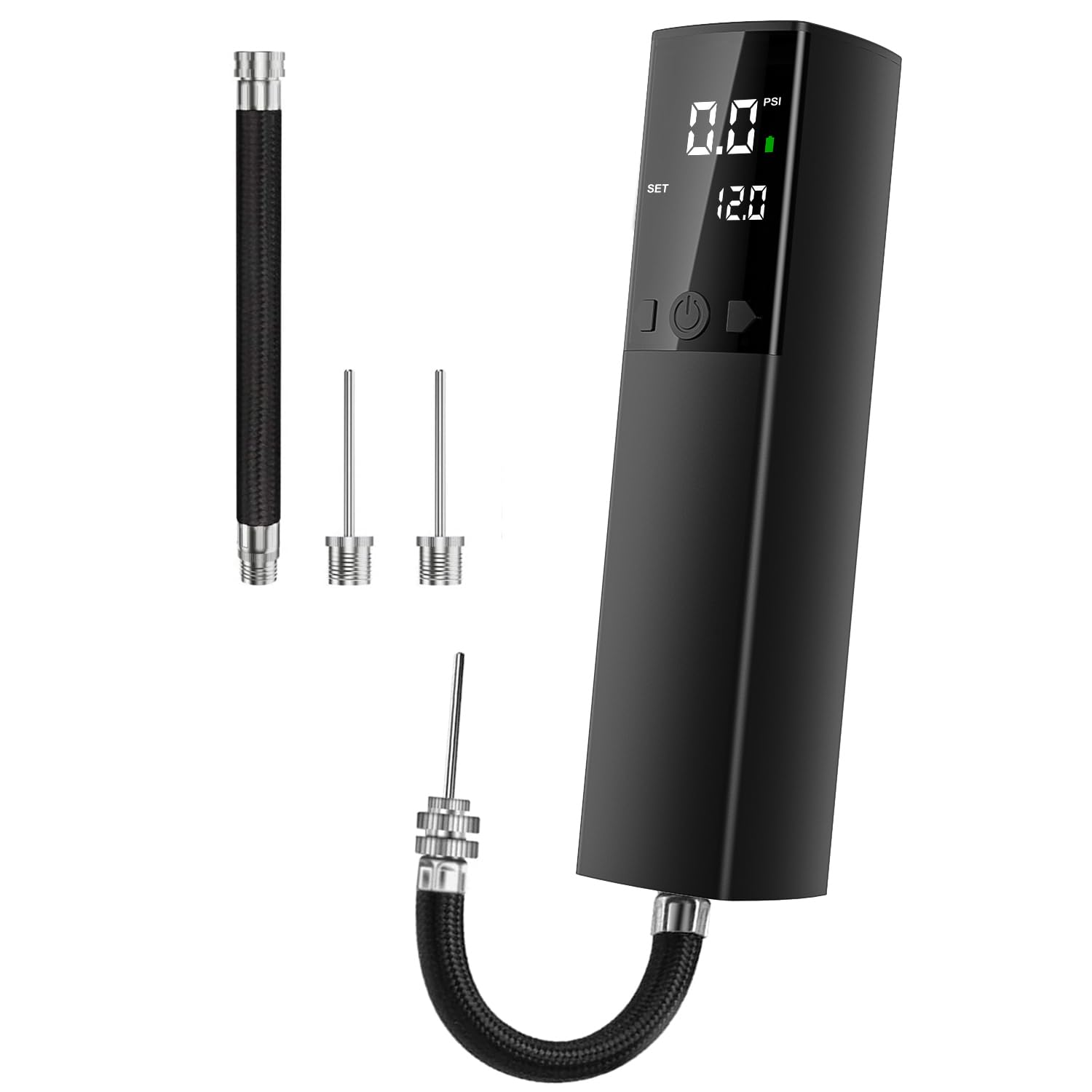 Electric Ball Pump,Smart Football Pump Portable Fast Ball Inflation with Accurate Pressure Gauge and Digital LCD Display for Football Basketball Volleyball Rugby (2 Needle and 1 Nozzle)