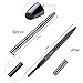 2 Pieces Retractable Eyebrow Lip Brush Soft Eyelash Makeup Brush Set With Cap Concealer Eyeliner Travel Cosmetic Brushes