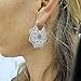 Vintage Mandala Flower Drop Dangle Earring for Women Girl Tribal Hollow Floral Pendant Earrings (Gold)