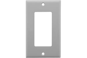 Leviton Decora 1-Gang Wallplate, Standard Size, Thermoset, Device Mount, 80401-0GY, Grey