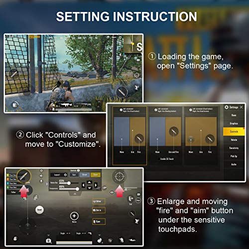 Takyu Mobile Game Controller 4000mAh for iPhone, PUBG iOS & Android Mobile Gaming Trigger Joystick with Battery USB Cable and Cooling Fan, Upgraded Version 4 in 1 Gamepad