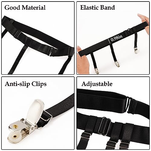 Women's Plus Size Thigh Garter Belts, Adjustable High Elastic Garter Belt and Stockings Set