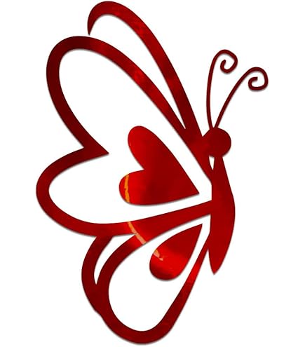 Life Is Beautiful Butterfly Decal - Red Holographic Vinyl Sticker 8x3 Inch