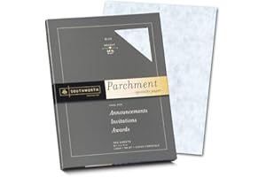 Southworth Parchments 8.5-inch x 11-inch Multipurpose Paper, 24 Lbs., 100 Brightness, Blue, 100/Box (P964CK)