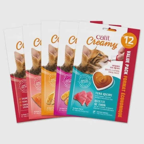 CATIT CREAMY LICKABLE CAT TREAT, HEALTHY CAT TREAT, TUNA, 12 PACK