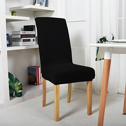 Mason Selection 1pcs Spandex Stretchable Dining Room Chair Cover for Kitchen,Wedding,Party Decor Soft Parsons Chair Slipcovers (1, Black)