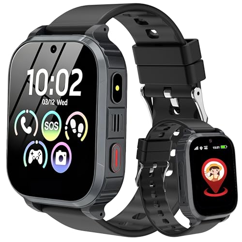 Reloj Inteligente Niño, 4G Reloj GPS Niños Localizador y Llamadas Smartwatch Niños Teléfono Videollamada Impermeable SOS Móvil Juego Voz Chat Despertador Clase Modo, Reloj NiñosEstudiante Regalo