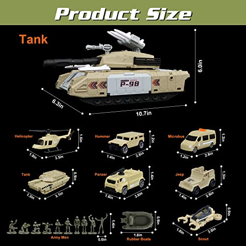 Homaisson Military Tank Toy Set: Tank Battle Army Toys With 6 Army...