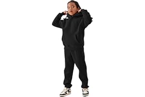 Arssm Girls Boys Sweatsuits Fleece 2 Piece Outfits Pants Set Hoodie and Sweatpant Set Kids Athletic Fleece Tracksuits