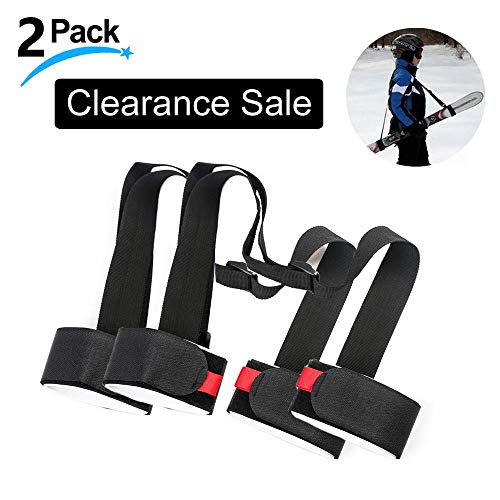 image for LAWOHO Shoulder Ski Carrier Straps Sling with Cushioned Holder 2 Pack 