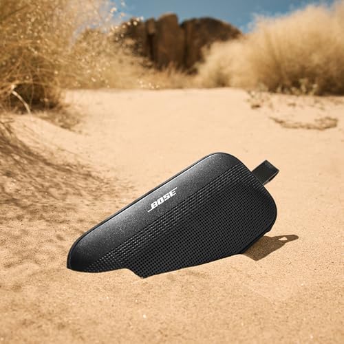 SoundLink Flex SE Tragbarer Bluetooth Lautsprecher (2. Gen.), Tragbarer Outdoor Lautsprecher, wasserdicht & staubdicht, mit naturgetreuem Klang, Ohne Mikrofon, bis zu 12 h Akkulaufzeit, Schwarz