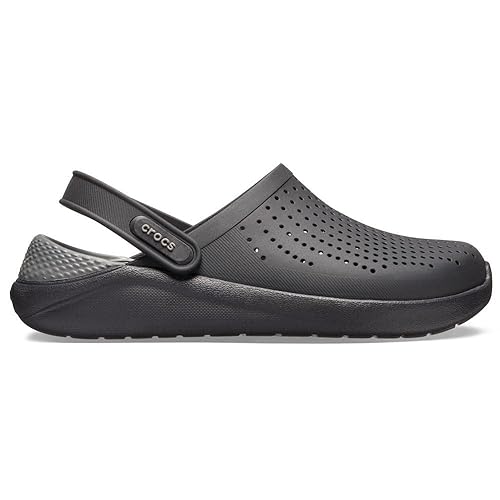 Crocs Unisex Men's and Women's LiteRide Clog, Black/Slate Grey, 14