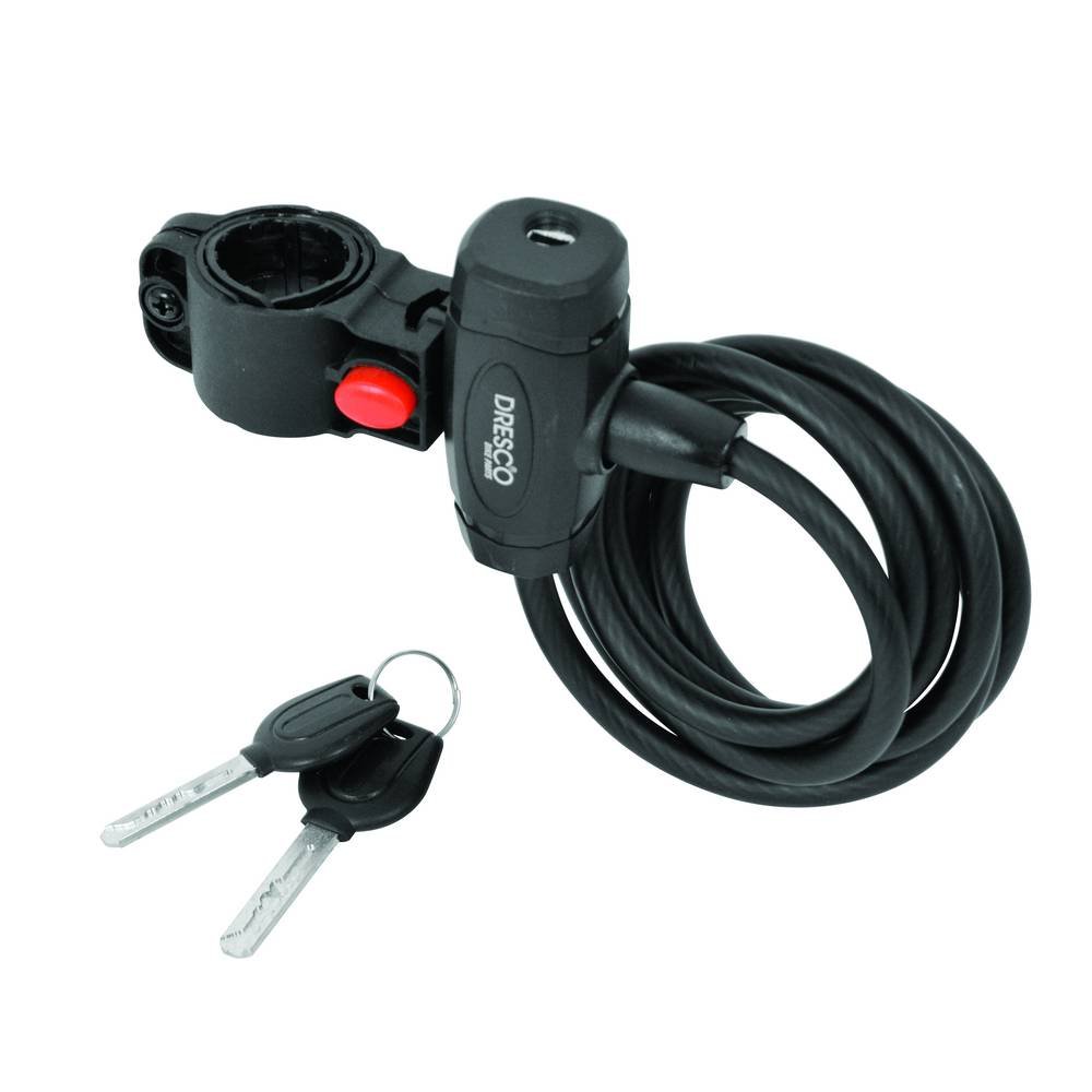 Dresco 5250206 Spiral Lock 150 cm Diameter 8 mm with Frame Holder Matt Black