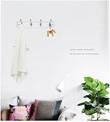 DOKEHOM 4-Satin Nickel Hooks on White Board Wall Mounted Coat Rack view 6
