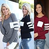 Willtoo 2015 Womens Long Sleeve Round Neck Splice Shirt Blouse Tops