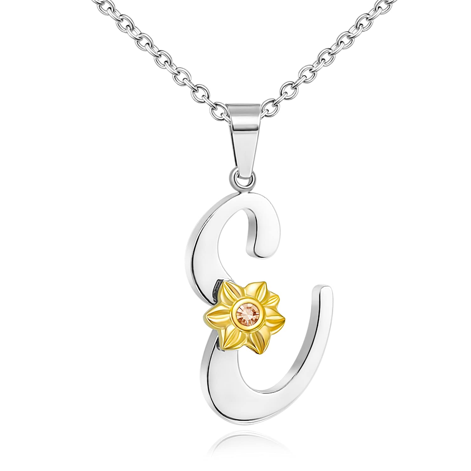 Shining Charm Letter Necklace for Women Initial Pendant E Necklace Gifts for Women Christmas Birthday Jewellery