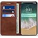iPhone 8, 5.8 inches, PU Leather Wallet Phone Case iPhone Case with Card Holder Kickstand Protective Flip Cover Brown Cover