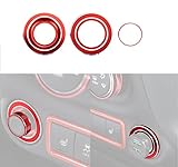 Opar Red Side Mirror & Cigarette Lighter Cover Trim for 2011 - 2015 Jeep JK Wrangler & Unlimited