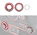 Opar Red Side Mirror & Cigarette Lighter Cover Trim for 2011 - 2015 Jeep JK Wrangler & Unlimited