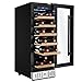 AKDY 18 Bottle Single Zone Freestanding Adjustable Temperature Touch Control Wine Cooler w/ Built-in Compressor