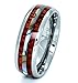 PCH Jewelers Tungsten Ring Hawaiian Koa Wood Abalone 8mm Comfort Fit Band