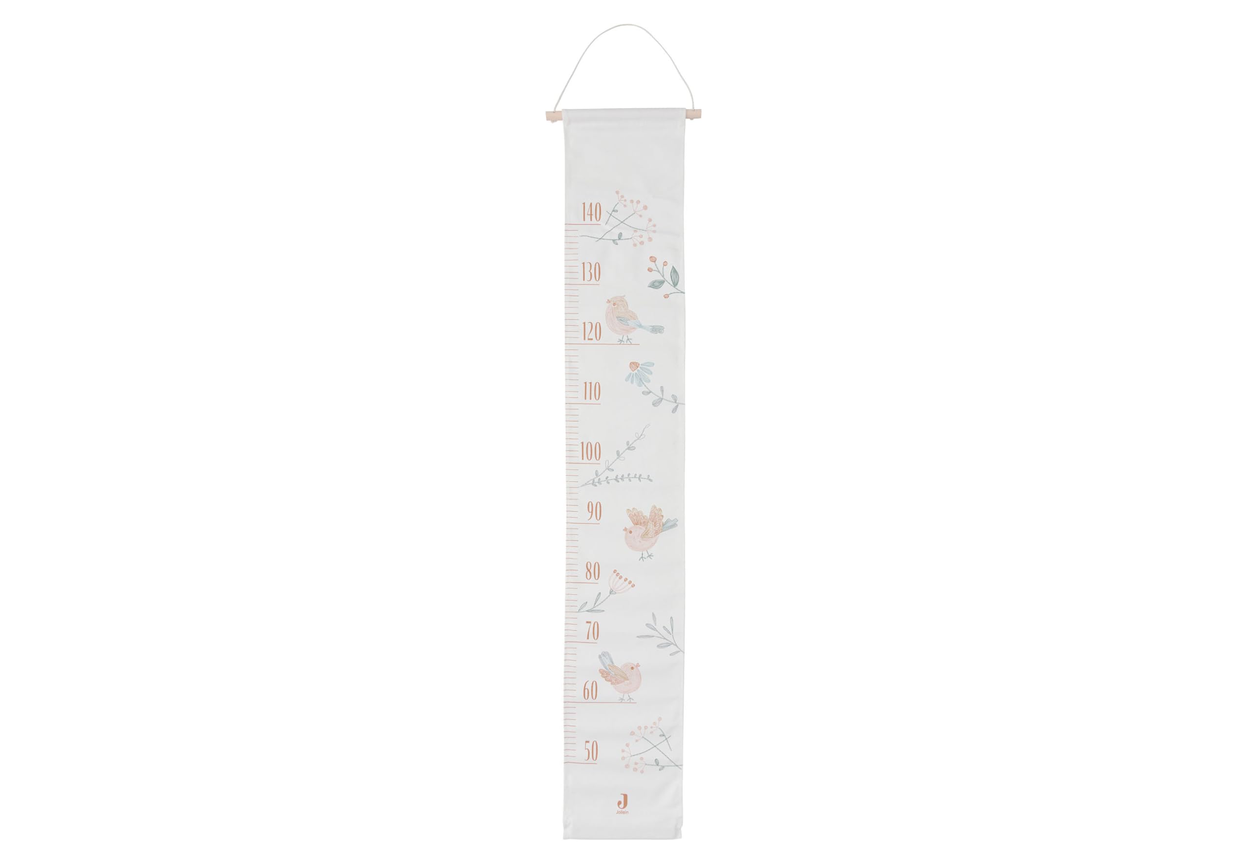Jollein Height Chart for Children - Lovely Birds - 100% Cotton - Length of 140 cm - Birds and Branches Print