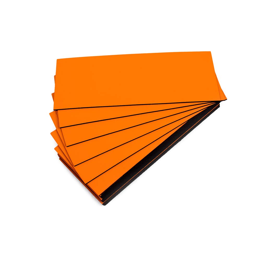 Pack of 25 Coloured Magnetic Labels (Orange, Length 10 cm – Width 4 cm)