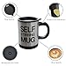 Self Stirring Mug- Reusable Auto Mixing Cup with Travel Lid for Protein Mix, Bulletproof Coffee, Chocolate Milk, Hot Cocoa by Chef Buddy, 15 oz