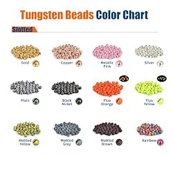 MUUNN 150pcs Tungsten Slotted Beads for Fly