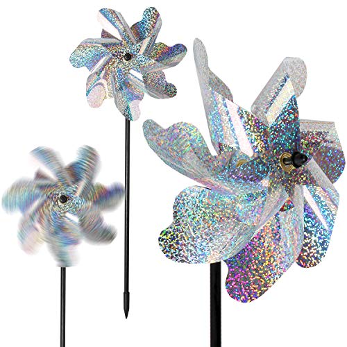 Tapix Bird Blinder Repellent Pinwheels (10 Pack) 15 inch Pinwheel Bird