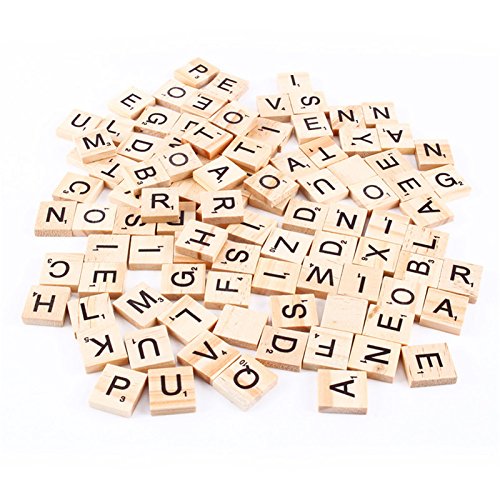 Outflower Tessere In Legno Con Lettere Dellalfabeto Inglese Lettere E Numeri Per Puzzlescarabeo Realizzate A Mano Di Colore Nero 100 Pezzi