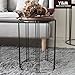 Y&M Round Metal Garden Stool,Side Table for Indoor Outdoor Use,Plant Stand,Set of 3 (Wood Color)thumb 2