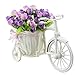 JAROWN Bike Vase Bicycle Plant Stand Artificial Flower Decor Light Purple 1pcs
