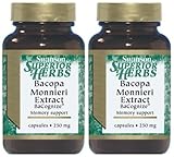 Swanson Superior Herbs Bacopa Monnieri Extract Bacognize 250mg (Two Bottles each of 90 Capsules)
