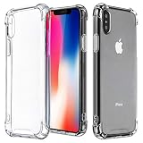 TekSonic Case for iPhone Xs and iPhone X, Crystal Clear Case with [TPU Bumper Cushion] Soft Gel Full Cover Protector for Apple iPhone-Xs 2018 and iPhone-X Case 2017