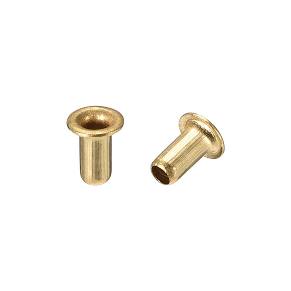 sourcing map Hollow Rivet,3mm x 6mm Through Hole Copper Hollow Rivets Grommets Double-Sided Circuit Board PCB 200Pcs