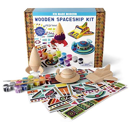 Kid Made Modern Wooden Spaceship Kit - Kids Arts & Crafts Toys