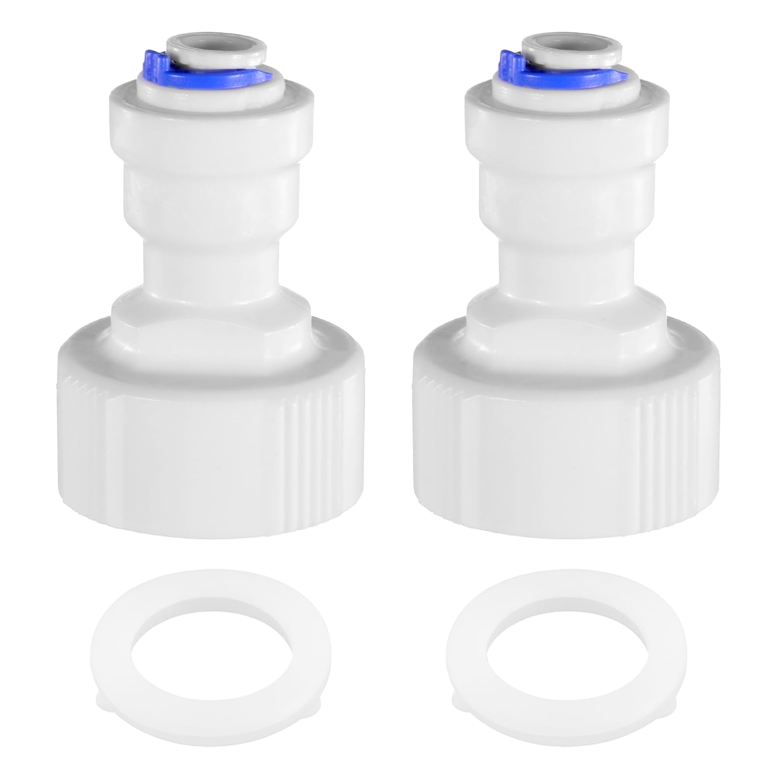 Photo 1 of 2 PCS Straight Npt Adapter 3/4" Female Thread to 1/4" Od Push to Connect Plastic Ro Fittings, Water Purifier Plastic Adapter Fittings Water Purifier Accessories for Ro Systems Purifiers Filters