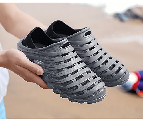 Kqpoinw Summer Unisex Garden Clogs Walking Slippers Lightweight Breathable Sandals Anti-Slip Quick Drying Beach Water Shoes ((Men)7 US/41 EU=10.04", Grey)
