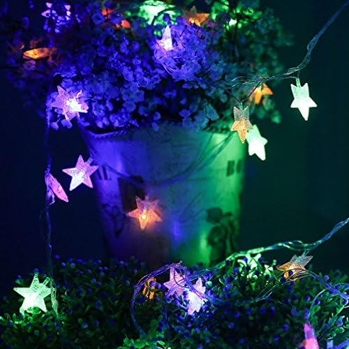 Jefferson 10Ft 20 LED Battery Powered Fairy string light,Five-pointed twinkle Star String Lights for Chrismas, Party, Wedding, New Year, Garden Décor(Colorful Star)