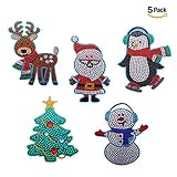 Willdo Christmas Windows Gel Clings (Pack of 5) Christmas Tree- Santa -Moose- Snow Man-Penguin Xmas Stickers