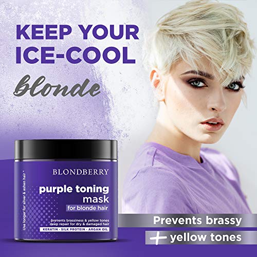Purple Hair Mask for Blonde Hair Made in USA Platinum & Ash Blonde Toner Brass Banisher