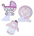Juvale Baby Shower Decorations - 6 Pieces Girl Theme Baby Shower Table Centerpieces Party Supplies, Pink