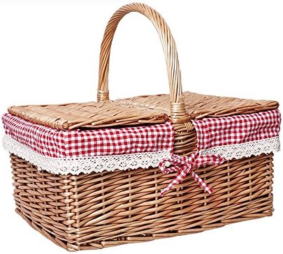 SEESUNG Picnic Basket Small Basket Basket Shopping Basket Vegetable Blue Fruit Basket Rattan Basket Shopping Basket Egg Basket Weaving Basket, D