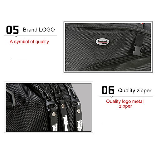 Vogvigo Motorcycle Lateral Saddlebags with Rear Bag Side Saddle Bags Tail Bag ,Motorbikes Panniers & Tail Kit Travel Luggage Bag - Black (3 PC) (Black) - Thumbnail 4