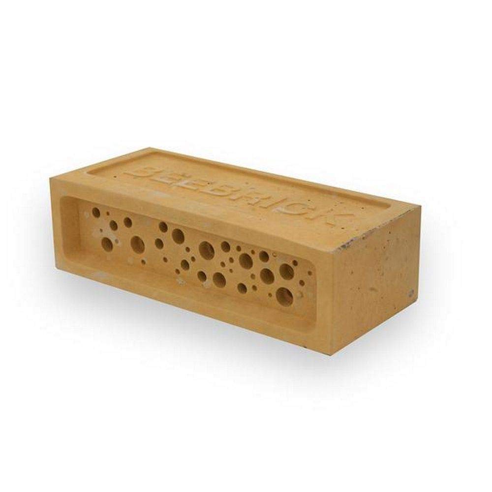Bee Brick Nester Hotel Solitary Bee Hive House 21.5cm x 10.5cm x 6.5cm Yellow