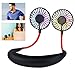 Leipple Neck Fan Portable- Neckband Fan USB Charging Hand Free - Personal Mini Sport Fan - Rechargeable with 3 Speeds Adjustable and LED Light for Sports Travel Outdoor Office Reading (Black)