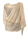 MissShorthair Women's Sparkle Shawls and Wraps for Party Dresses,Metallic Ivory Gold
