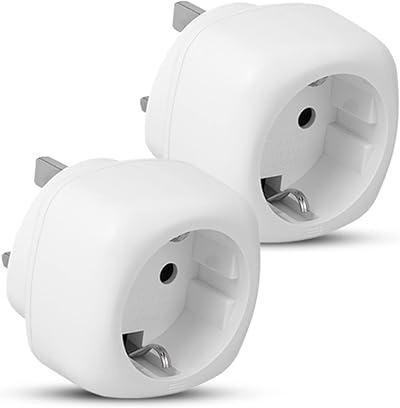 extension lead Pack of 2 Travel Adaptor EU to UK Plug Adapter White